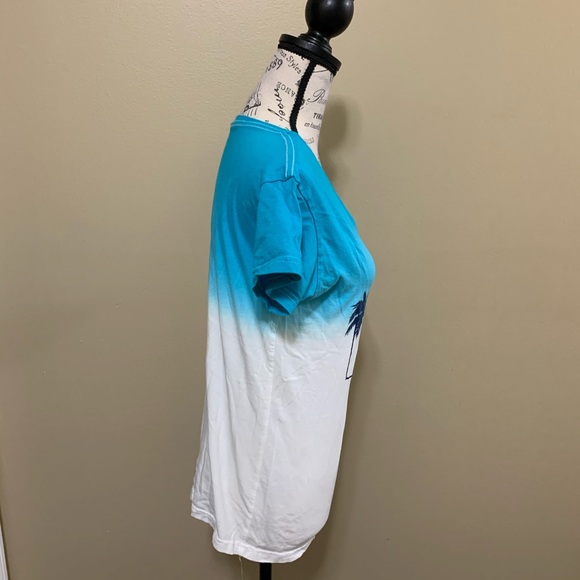 Ocean Dream Blue & White Ombre Dominican Republic Short Sleeve Shirt Size Large - Picture 7 of 12